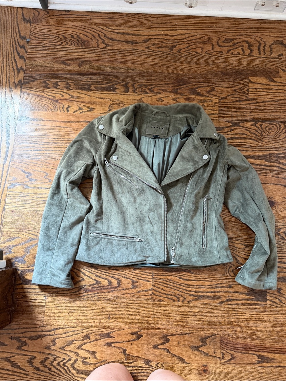 Blank NYC Olive Green Suede Moto Jacket